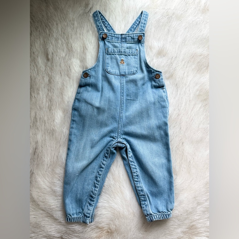 GAP Baby Light Blue Denim Overalls with Front Pocket